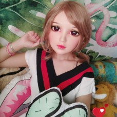(YA)Crossdress Sweet Girl Resin Half Head Female Cartoon Character Kigurumi Mask With BJD Eyes Cosplay Anime Role Lolita Doll Mask
